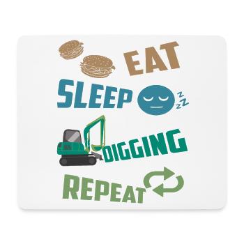 Excavator driver - Mouse Pad (horizontal) - white - Front