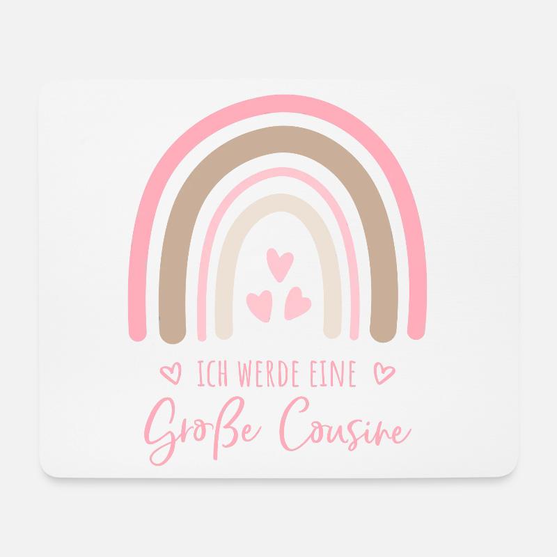 Ich werde eine große Cousine Boho Regenbogen - Mousepad (Querformat) - Weiß