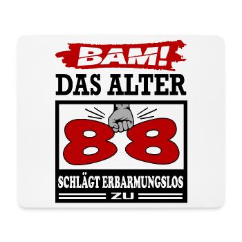 Geburtstag 88 Bam Boom Bombe Das Alter schlägt zu - Mousepad (Querformat) - Weiß - Vorne