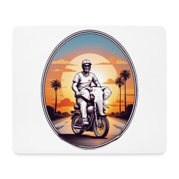 Elephant Motorcycle - Mouse Pad (horizontal) - white - Front