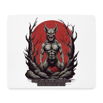 Démon de l’enfer - Tapis de souris (format paysage) - blanc - Devant