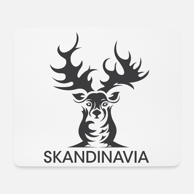 scandinavia wild rentier schweden norwegen symbol - Mousepad (Querformat) - Weiß