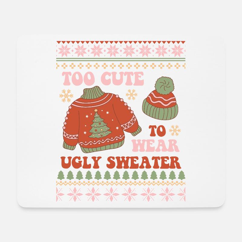 Hässlicher Weihnachtspullover - Mousepad (Querformat) - Weiß