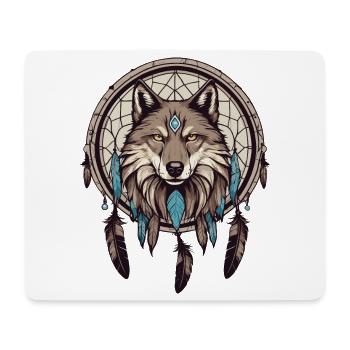 Dream catcher with wolf - Mouse Pad (horizontal) - white - Front