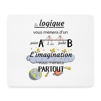 Citation imagination - Tapis de souris (format paysage) - blanc - Devant