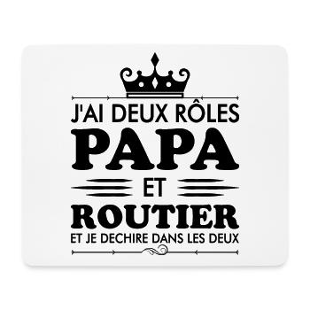 Papa Et Routier et je dechire - Tapis de souris (format paysage) - blanc - Devant