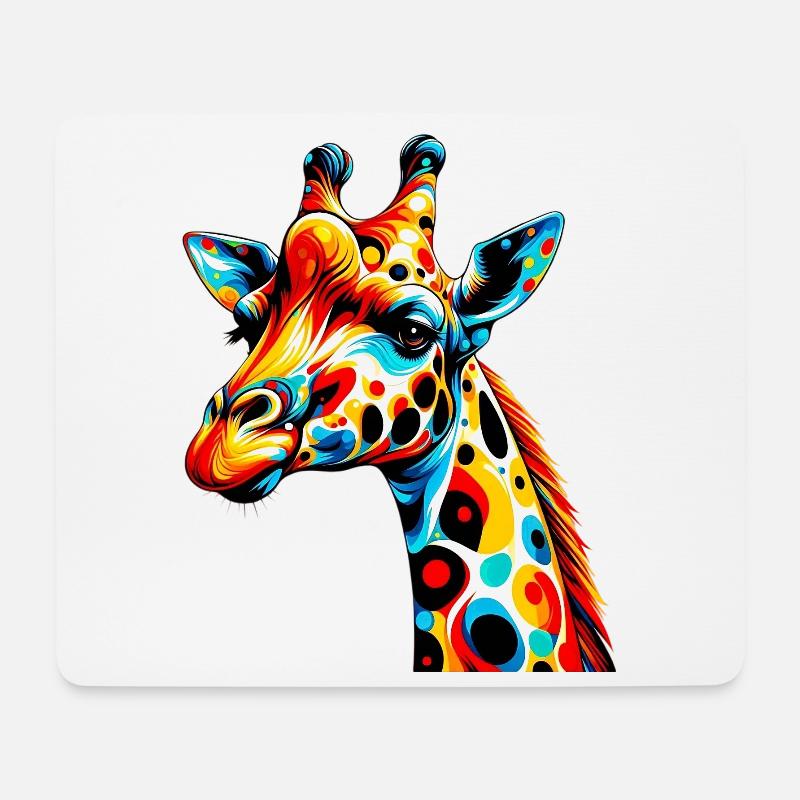 Giraffe - Mousepad (Querformat) - Weiß