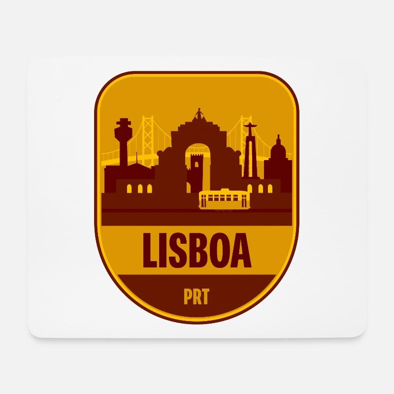 Lisboa Skyline Tram - Mousepad (Querformat) - Weiß
