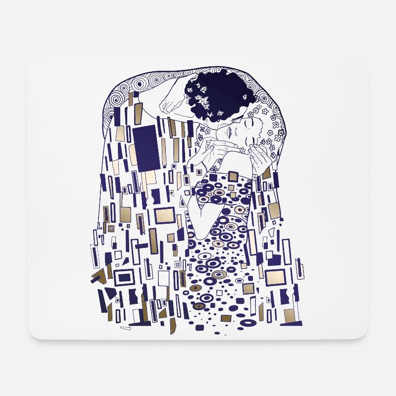 Gustav Klimt Kuss - Mousepad (Querformat) - Weiß