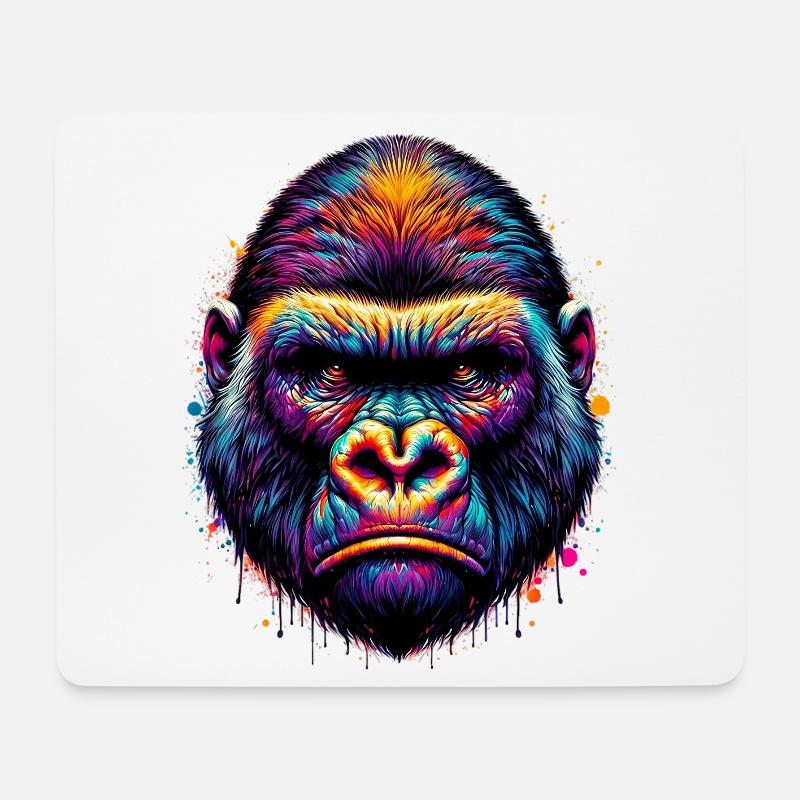 Gorilla - Mousepad (Querformat) - Weiß