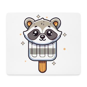 Joli motif de glace raton laveur pour l’été - Tapis de souris (format paysage) - blanc - Devant