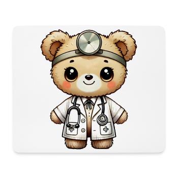 süßer Kuscheltier Teddy Arzt mit Arztkittel - Mousepad (Querformat) - Weiß - Vorne