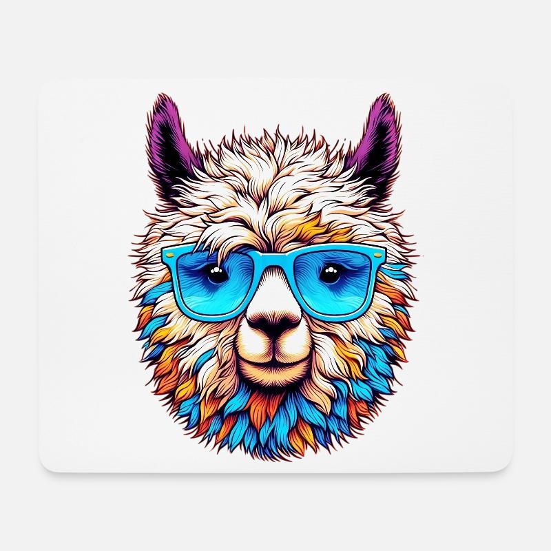 Alpaka - Mousepad (Querformat) - Weiß