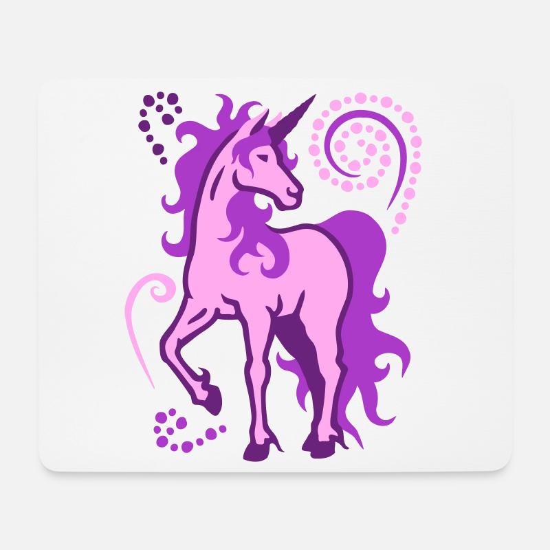 Einhorn individuell 3farbig SVG - Mousepad (Querformat) - Weiß