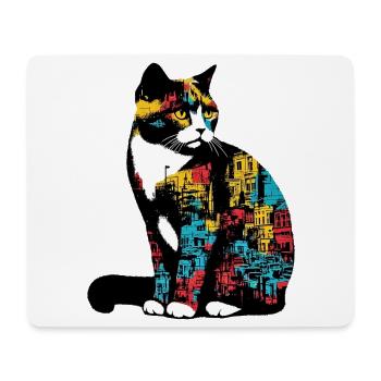 Chat - Tapis de souris (format paysage) - blanc - Devant