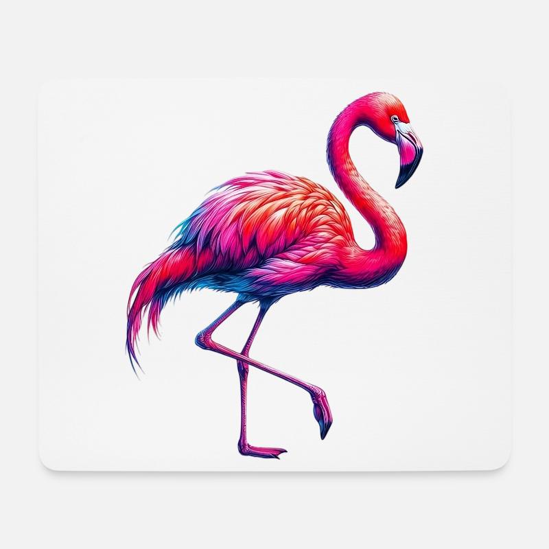 Flamingo - Mousepad (Querformat) - Weiß