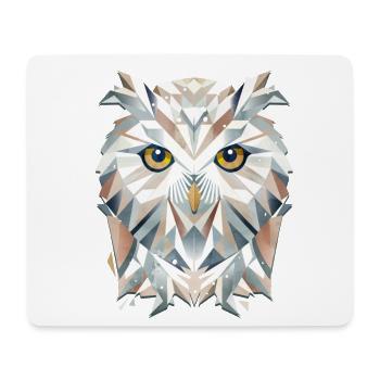 Majestic Snowy Owl - Geometric Elegance - Mouse Pad (horizontal) - white - Front