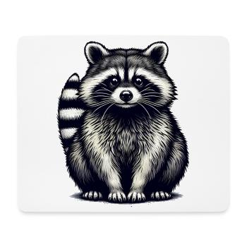 Raton laveur - Tapis de souris (format paysage) - blanc - Devant