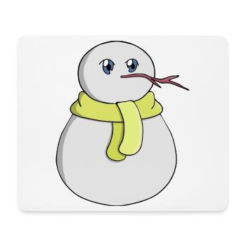 Snowman wearing a yellow scarf - Mouse Pad (horizontal) - white - Front