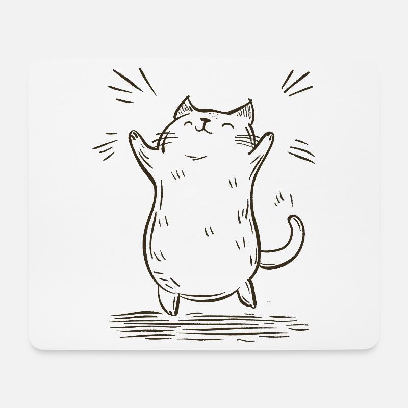 Jump cat - Mousepad (Querformat) - Weiß
