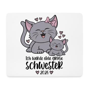 Große Schwester 2026 Kätzchen Katze Katzen Kinder - Mousepad (Querformat) - Weiß - Vorne