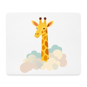 Gentle giraffe above the clouds – Dreamlike motif - Mouse Pad (horizontal) - white - Front