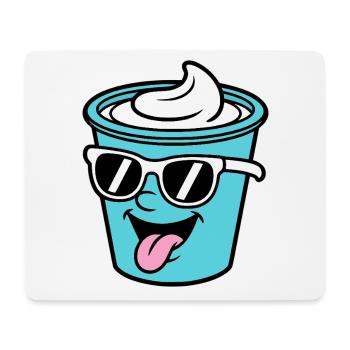 Becher Crème Frech Joghurt Rahm Sahne Eis Pudding - Mousepad (Querformat) - Weiß - Vorne