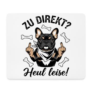 Coole Französische Bulldogge - Mousepad (Querformat) - Weiß - Vorne