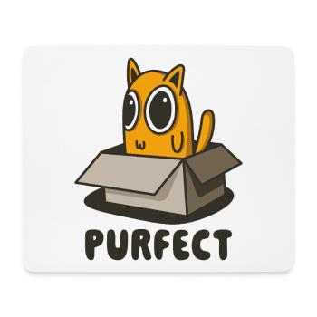 Purrfect Orange Katze in Box - süßes Kätzchen-Design - Mousepad (Querformat) - Weiß - Vorne