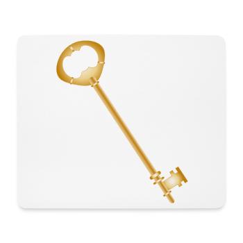Antiker goldfarbener Schlüssel minimalistisch - Mousepad (Querformat) - Weiß - Vorne