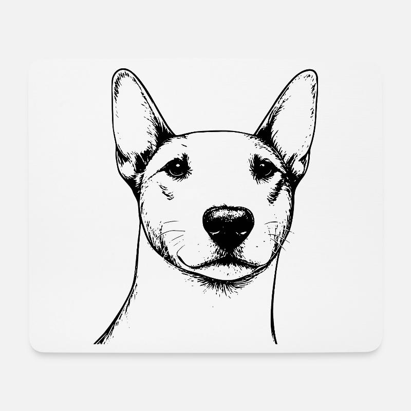 Bullterrier Umrisse - Mousepad (Querformat) - Weiß