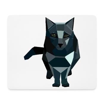 Obsidian style geometric cat - Mouse Pad (horizontal) - white - Front