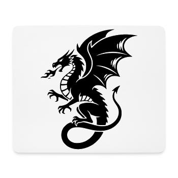Puissant dragon | Tatouage Tribal Noir - Tapis de souris (format paysage) - blanc - Devant