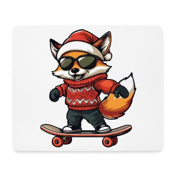 Renard Noël Drôle - Tapis de souris (format paysage) - blanc - Devant