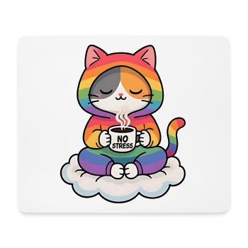 Rainbow Cat on a Cloud - Mouse Pad (horizontal) - white - Front