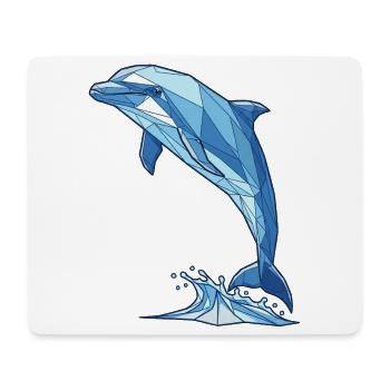 Geometric Dolphin in Blue - Mouse Pad (horizontal) - white - Front