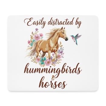 Kolibris und Pferde Reiten Reiten Reiter - Mousepad (Querformat) - Weiß - Vorne