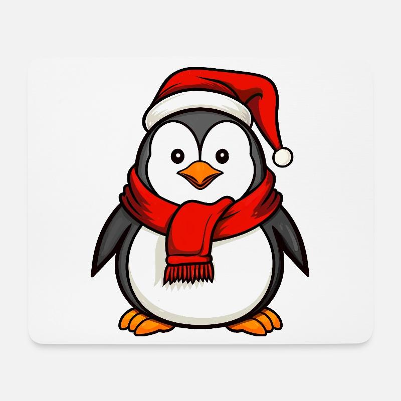 Pinguine Weihnachten - Mousepad (Querformat) - Weiß