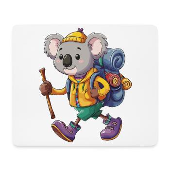 Süßer Koala-Wander-Camping-Abenteuer-Rucksacktourist. - Mousepad (Querformat) - Weiß - Vorne