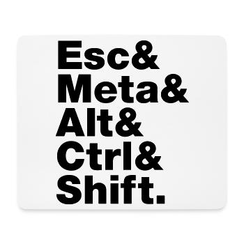 Esc & Meta & Alt & Strg & Shift - Mousepad (Querformat) - Weiß - Vorne