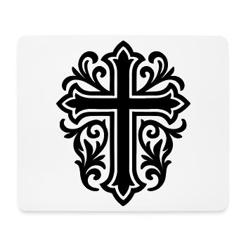 Symbole de croix chrétien - Tapis de souris (format paysage) - blanc - Devant