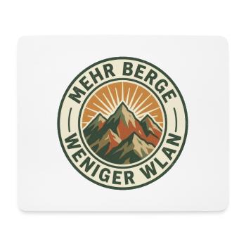 Weniger WLAN mehr Berge - Mousepad (Querformat) - Weiß - Vorne