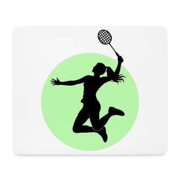 Badminton Player Silhouette – Smash Power - Mouse Pad (horizontal) - white - Front
