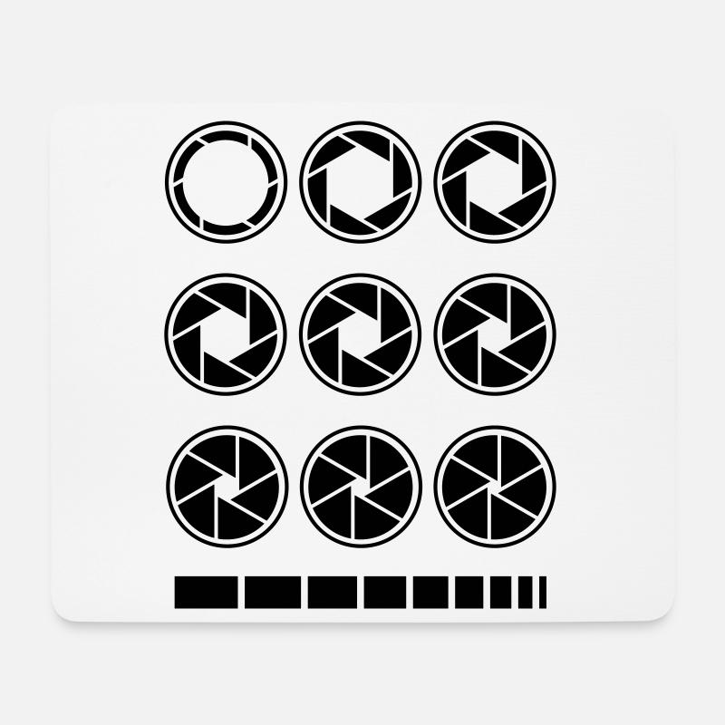 Blende Belichtungszeit Kamera Fotografie - Mousepad (Querformat) - Weiß