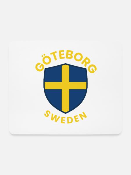Göteborger Schildemblem – Blau-Gelbes Emblem - Mousepad (Querformat) - Weiß