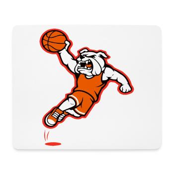 Bulldog Basketball Slam Dunk Maskottchen - Mousepad (Querformat) - Weiß - Vorne