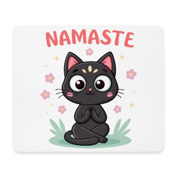 Namaste Chat Zen - Tapis de souris (format paysage) - blanc - Devant