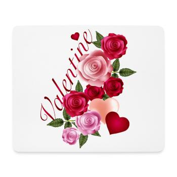 Rose garland with hearts in romantic style - Mouse Pad (horizontal) - white - Front