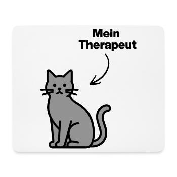 MEIN THERAPEUT: KATZE! FELLNASENLIEBE, CATLOVER - Mousepad (Querformat) - Weiß - Vorne