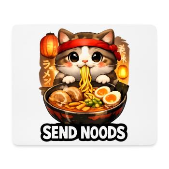 Ramen Katze Send Noods - Mousepad (Querformat) - Weiß - Vorne